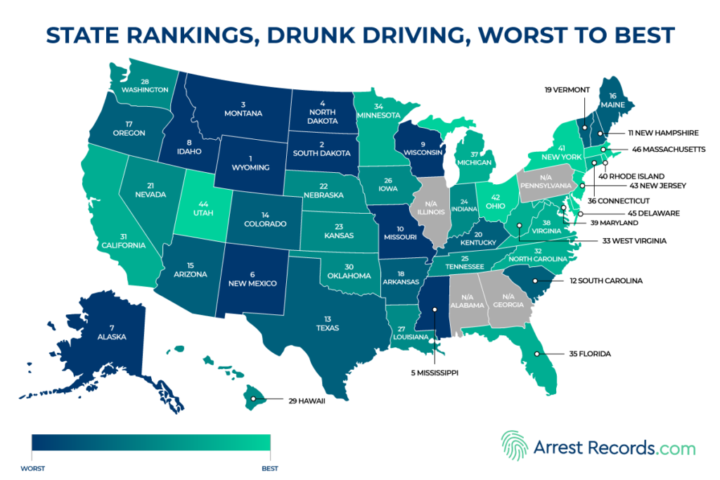 States With the Worst Drunk Driving Problems in 2022 Research - Arrest ...